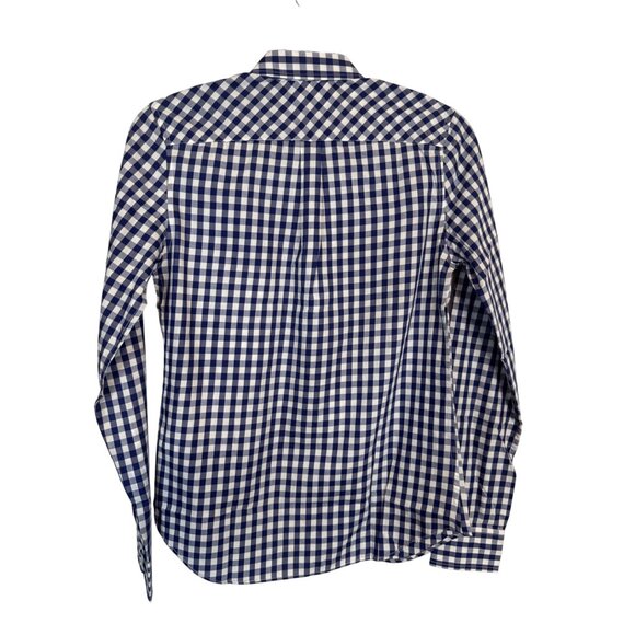 2/$30 NWOT Untuckit "0" Womens Navy Blue & White Gingham Checkered - Picture 7 of 14